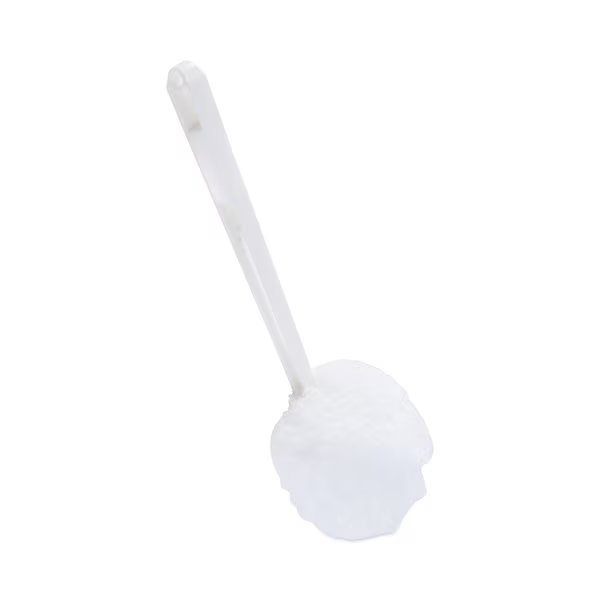 Toilet Brushes, 12 in L Handle, White, Plastic, 12 in L Overall, Boardwalk, Mfr#: BWK00160EA