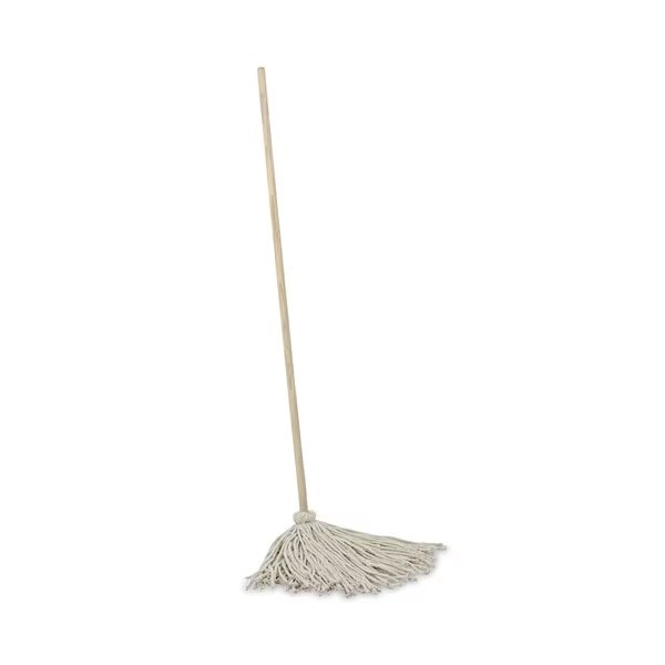 50 in L Cut-End Mop Head, White, Cotton, PK6, Boardwalk, Mfr#: BWKCD50024S