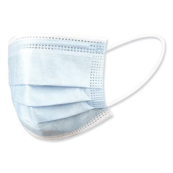 Three-Ply General Use Face Mask, Blue, 50PK, Boardwalk, Mfr#: MS2000BX