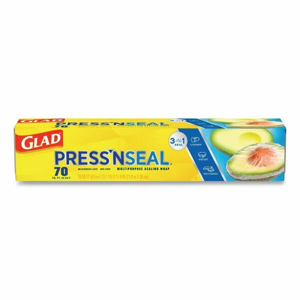Press'n Seal Food Plastic Wrap, 70 Square Foot Roll, PK12, Glad, Mfr#: CLO 70441