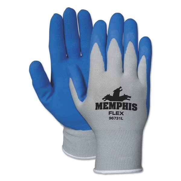 Memphis Flex Seamless Nylon Knit Gloves, Small, Blue/Gray, PK12, Mcr Safety, Mfr#: 96731S