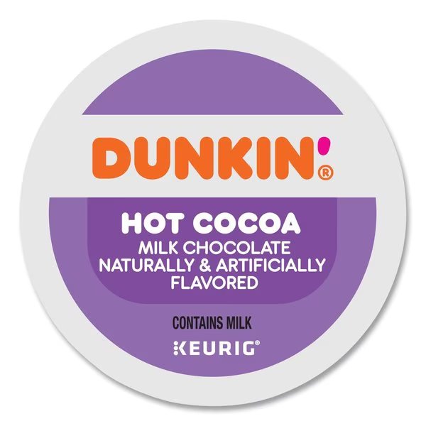 Milk Chocolate Hot Cocoa K-Cup Pods, PK22 PK, Dunkin, Mfr#: 881334012613