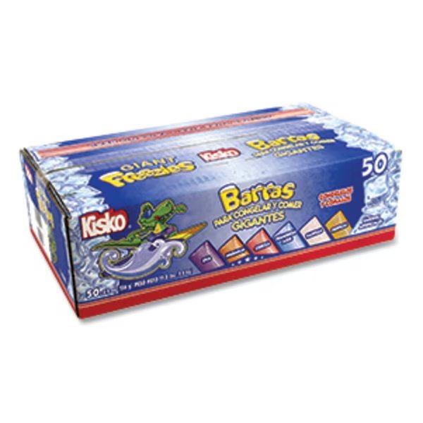 Giant Freezies, 5.5 oz Sleeve, 6 Assorted Flavors, PK50, Kisko, Mfr#: 643860
