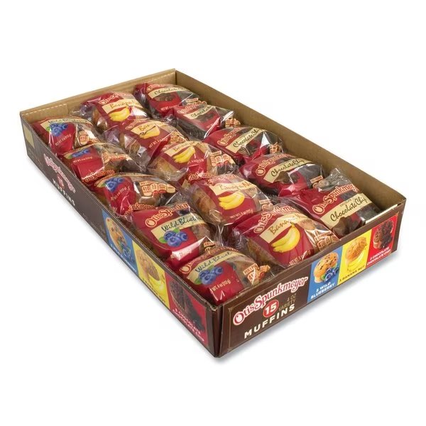 Muffins Variety Pack, Assorted Flavors, 4 oz Pack, PK15, Otis Spunkmeyer, Mfr#: 737470