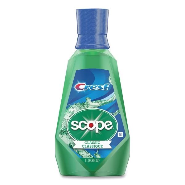 + Scope Mouth Rinse, Classic Mint, 1 L Bottle, PK6, Crest, Mfr#: 95662