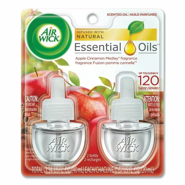 Scented Oil Refill, 0.67 oz, Apple Cinnamon Medley, PK12, Air Wick, Mfr#: 62338-80420