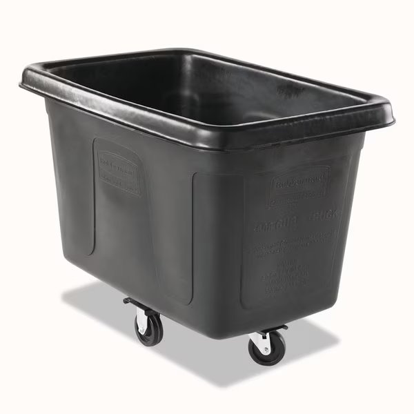 300 lbs Rectangular Trash Can, Black, Top Door, Plastic, Rubbermaid Commercial, Mfr#: FG460800BLA