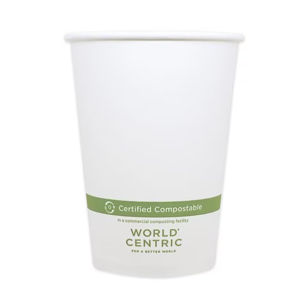 Paper Bowls, 4.4 dia x 5.8, 32 oz, White, PK500, World Centric, Mfr#: BOPA32