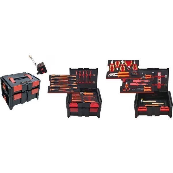 ELECTRICIAN MASTER SET 54 PCS. METRIC WITH TROLLEY, Ega Master, Mfr#: 51546