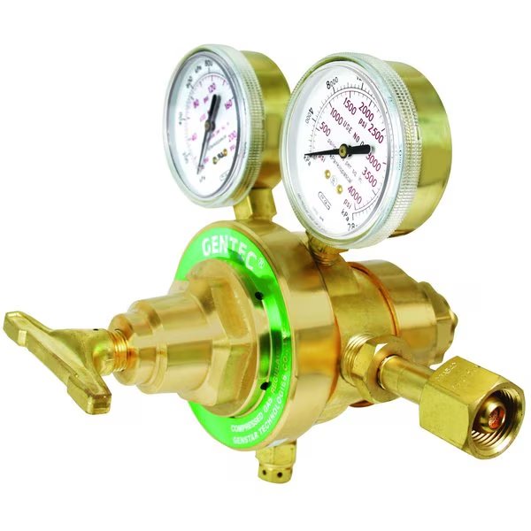 Extra Heavy Duty  Dual  Stage Regulator , 3000  PSI Inlet 5-125 PSI Delivery Pressure, CGA 580, Gentec, Mfr#: 155TIN-125