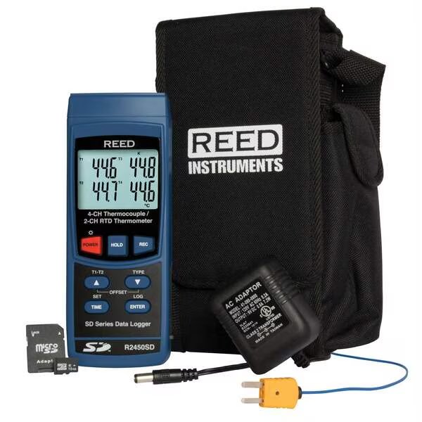 REED Data Logging Thermometer with Power Adapter and SD Card, Reed Instruments, Mfr#: R2450SD-KIT