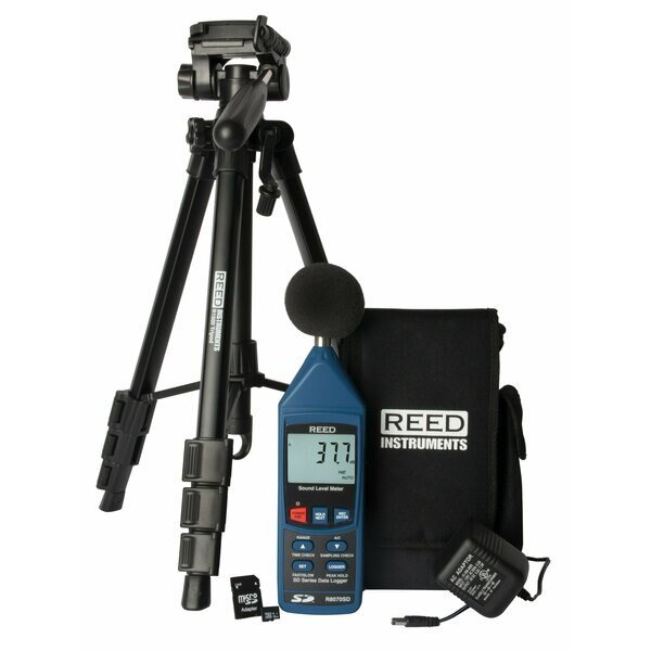 REED Data Logging Sound Meter with Tripod, SD Card and Power Adapter, Reed Instruments, Mfr#: R8070SD-KIT2