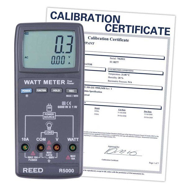 R5000-NIST Watt Meter, , Reed Instruments, Mfr#: R5000-NIST