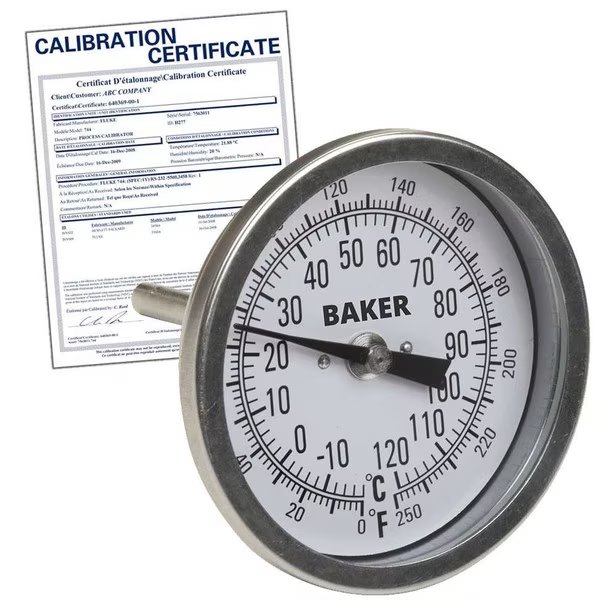 T30025-250 Bimetal Thermometer, 0 to 250 deg F (-20 to 120 deg C), , Baker Instruments, Mfr#: T30025-250-NIST