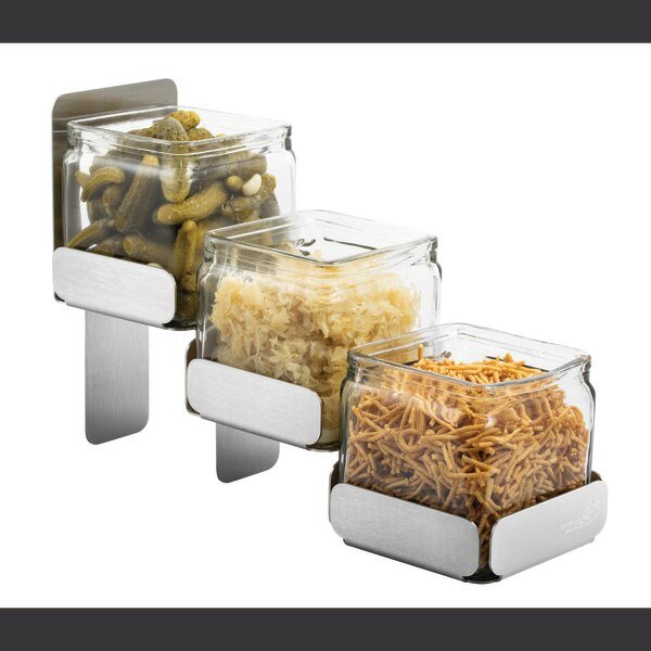 3 Level Stainless Steel Condiment Station with 3 Glass Jars, 1 EA, Rosseto Serving Solutions, Mfr#: SM324