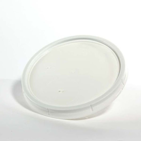Cover, HDPE, White, 3.5-6 gal., Height: 1-1/4