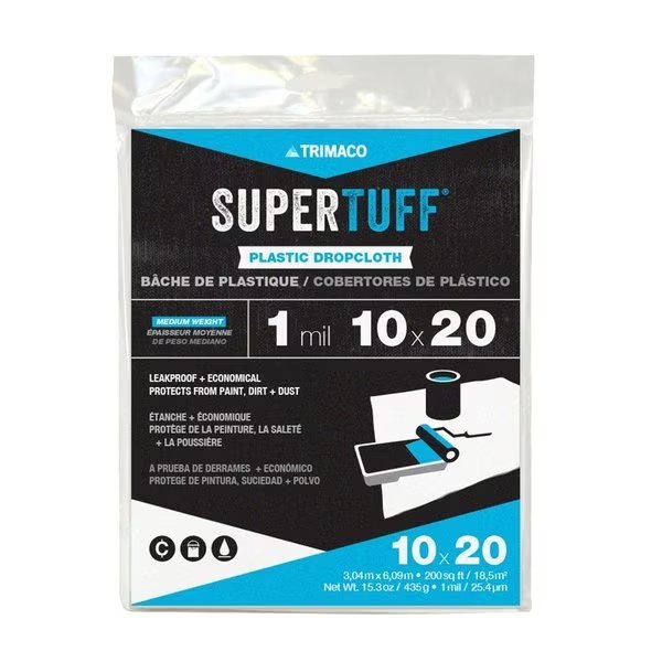 Drop Cloth, LDPE, 10 ft.Lx20 ft.W., Trimaco, Mfr#: 03306