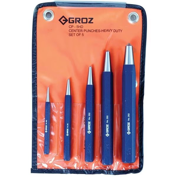 Center Punch Set, Heavy Duty, 5 pcs., Groz, Mfr#: 25205