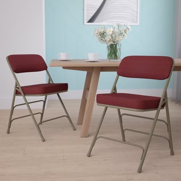 Burgundy Fabric Folding Chair, Flash Furniture, Mfr#: 2-HA-MC320AF-BG-GG