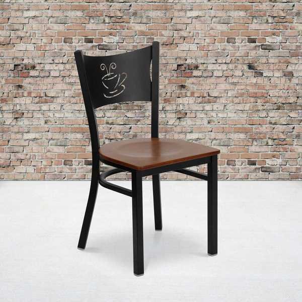 Black Coffee Chair-Cherry Seat, Flash Furniture, Mfr#: 2-XU-DG-60099-COF-CHYW-GG