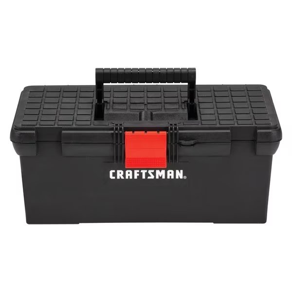 Tool Box, Plastic, Black, 16 in W x 8-1/2 in D x 6-1/2 in H, Craftsman, Mfr#: CMST16005