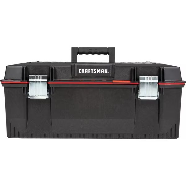 Tool Box, Structural Foam, Black, 28 in W x 12 in D x 11-1/2 in H, Craftsman, Mfr#: CMST28001