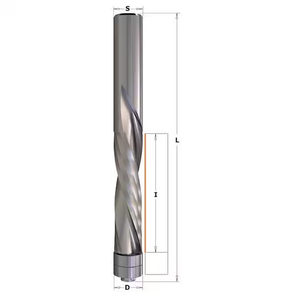 Upcut Spiral Bit W/Bearing, 1/2