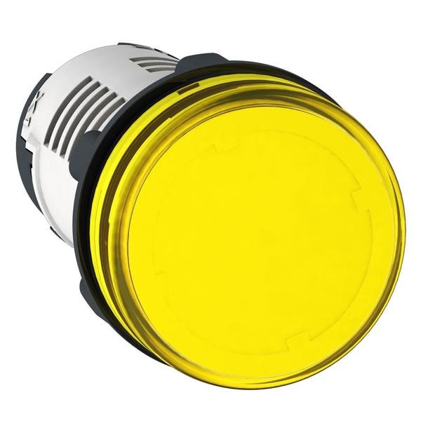 Round pilot light 0 22-yellow-integr, SCHNEIDER ELECTRIC, Mfr# XB7EV05GP3