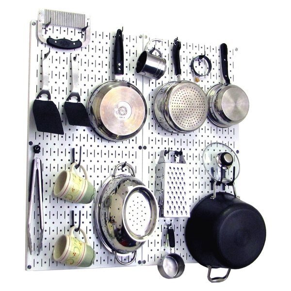 Commercial Kitchen Pegboard Rack, White/Black, Wall Control, Mfr#: 35-IKTH-200-WB