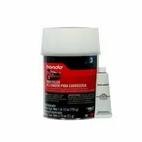 Body Filler With Hardener, 1 qt Size, Paste, Light Gray, Bondo, Mfr#: OR-QT-ES