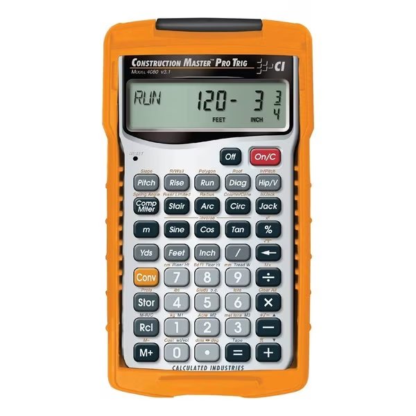 Construction Calculator, 6 Lx3 1/4 In W, Calculated Industries, Mfr#: 4080