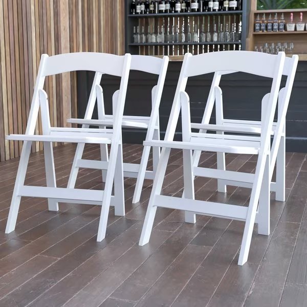 White Resin Folding Chair, Flash Furniture, Mfr#: 4-LE-L-1-WHITE-GG
