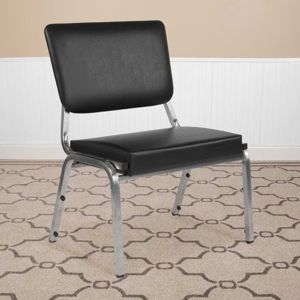 4 Pack HERCULES Series 1000 lb. Rated Black Antimicrobial Vinyl Bariatric Medical Reception Chair with 3/4 Panel Back, Flash Furniture, Mfr#: 4-XU-DG-60442-660-2-BV-GG