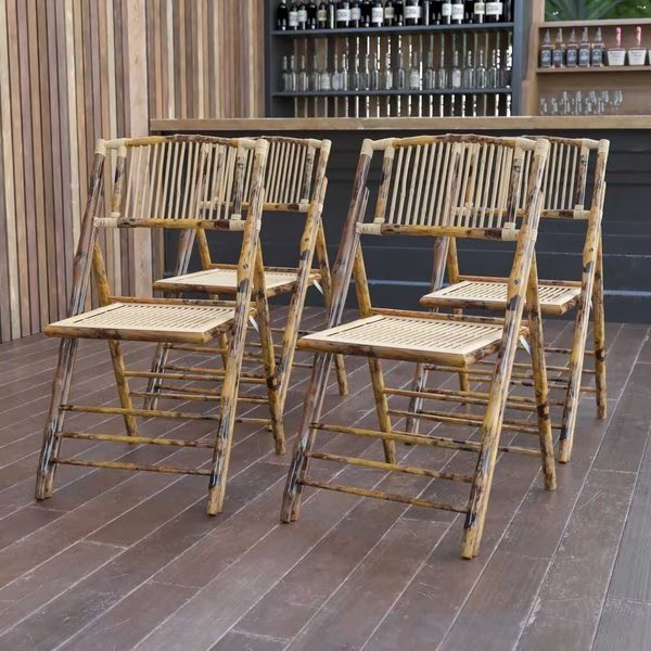 American Champion Bamboo Folding Chair, Flash Furniture, Mfr#: 4-X-62111-BAM-GG