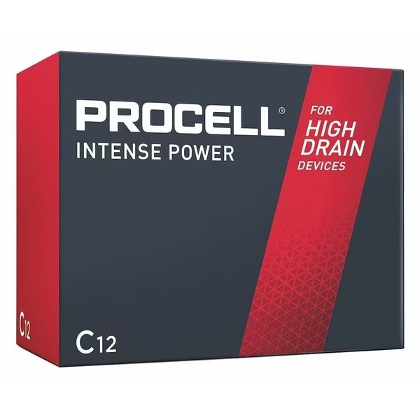 Procell Intense C Alkaline Battery, 1.5V DC, 12 Pack, Procell, Mfr#: PX1400