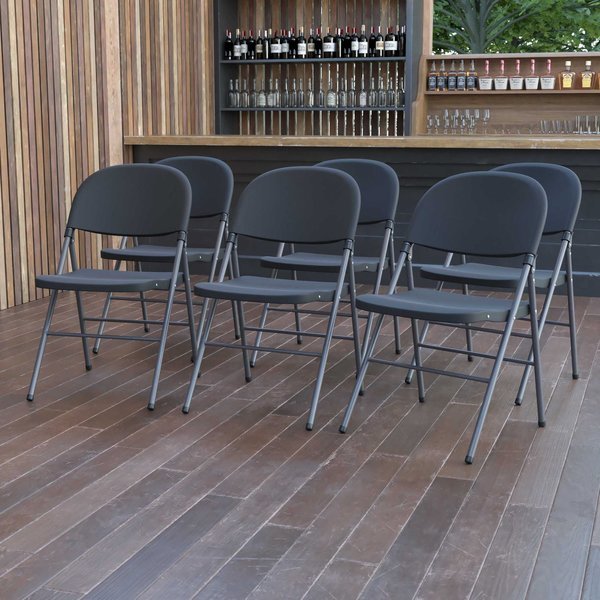 Black Plastic Folding Chair, Flash Furniture, Mfr#: 6-DAD-YCD-50-GG