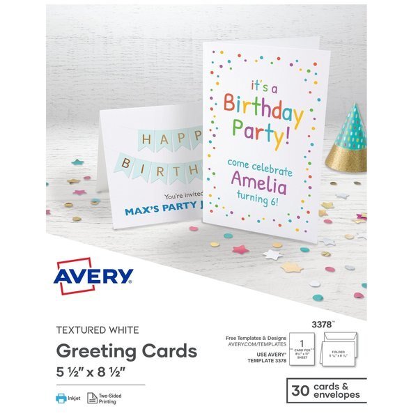 Note Cards, Matte, Two-Sided Print, PK60, Avery, Mfr#: 8315