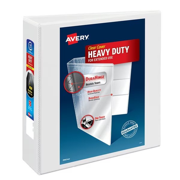 Nonstick Heavy-Duty View 3 Ring Binder, Avery, Mfr#: 5604