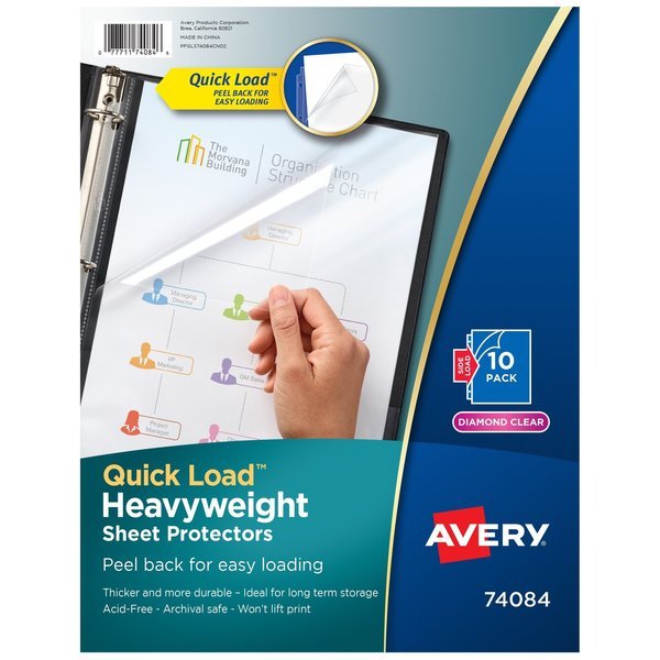 Diamond Clear Quick Load Sheet Pro, PK10, Avery, Mfr#: 74084