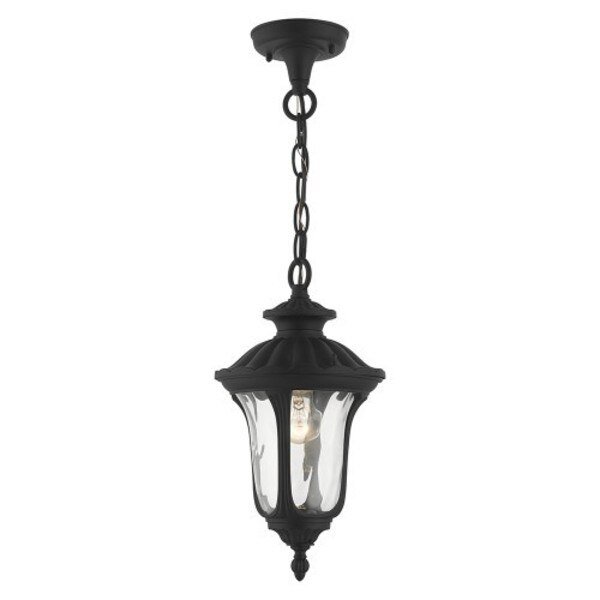 Textured Black Outdoor Pendant Lantern, 1, Livex Lighting, Mfr#: 7849-14