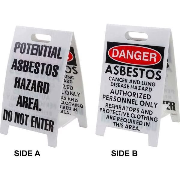 Floor Stand Sign, 20 in H, 12 in W, Plastic, Rectangle, English, 92288, Brady, Mfr#: 92288