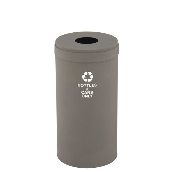 16 gal Round Recycling Bin, Nickel, Glaro, Mfr#: B-1532NK-NK-B6