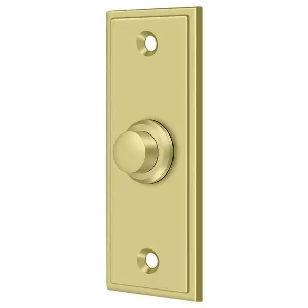Bell Button, Rectangular Contemporary Bright Brass, Deltana, Mfr#: BBS333U3