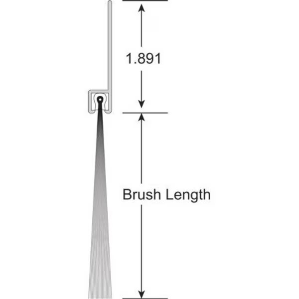 Brushseal, SD, Nylon, 2-in Straight Holder, 2-in Brush, 94-in., American Garage Door Supply, Mfr#: BNS22-94