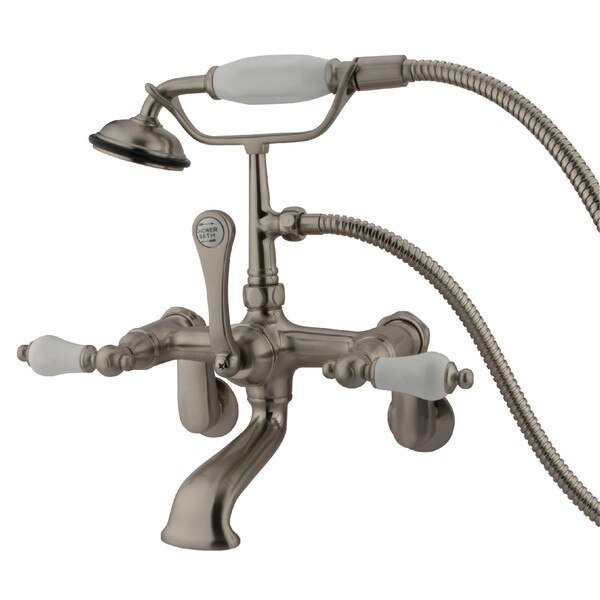 Wall-Mount Clawfoot Tub Faucet, Brushed Nickel, Tub Wall Mount, Kingston Brass, Mfr#: CC55T8