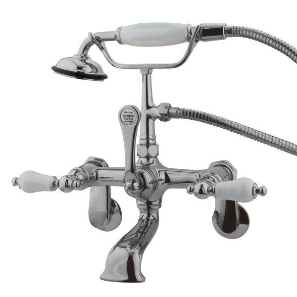 Wall-Mount Clawfoot Tub Faucet, Polished Chrome, Tub Wall Mount, Kingston Brass, Mfr#: CC56T1