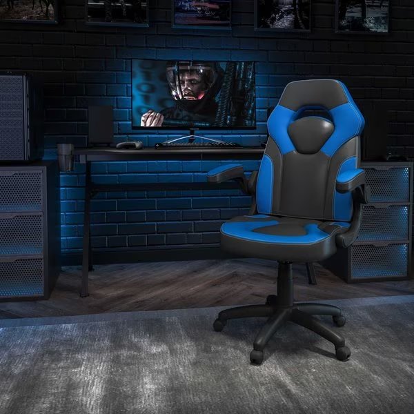 Gaming Chair, Padded Flip-up, Blue, Flash Furniture, Mfr#: CH-00095-BL-GG