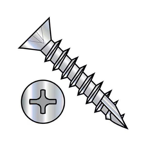 Wood Screw, #6, 5/8 in, Zinc Plated Steel Flat Head Phillips Drive, 10000 PK, EnjoyTool Select, Mfr#: 0610DPLF17D