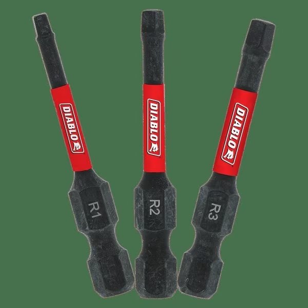 Driver Bit Range Of Square Bits Del, PK3, Diablo, Mfr#: DSQV2-S3