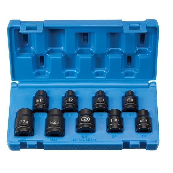 1/2" DR 9PC EXTERNAL TORQ SET, Grey Pneumatic, Mfr#: 1319ET